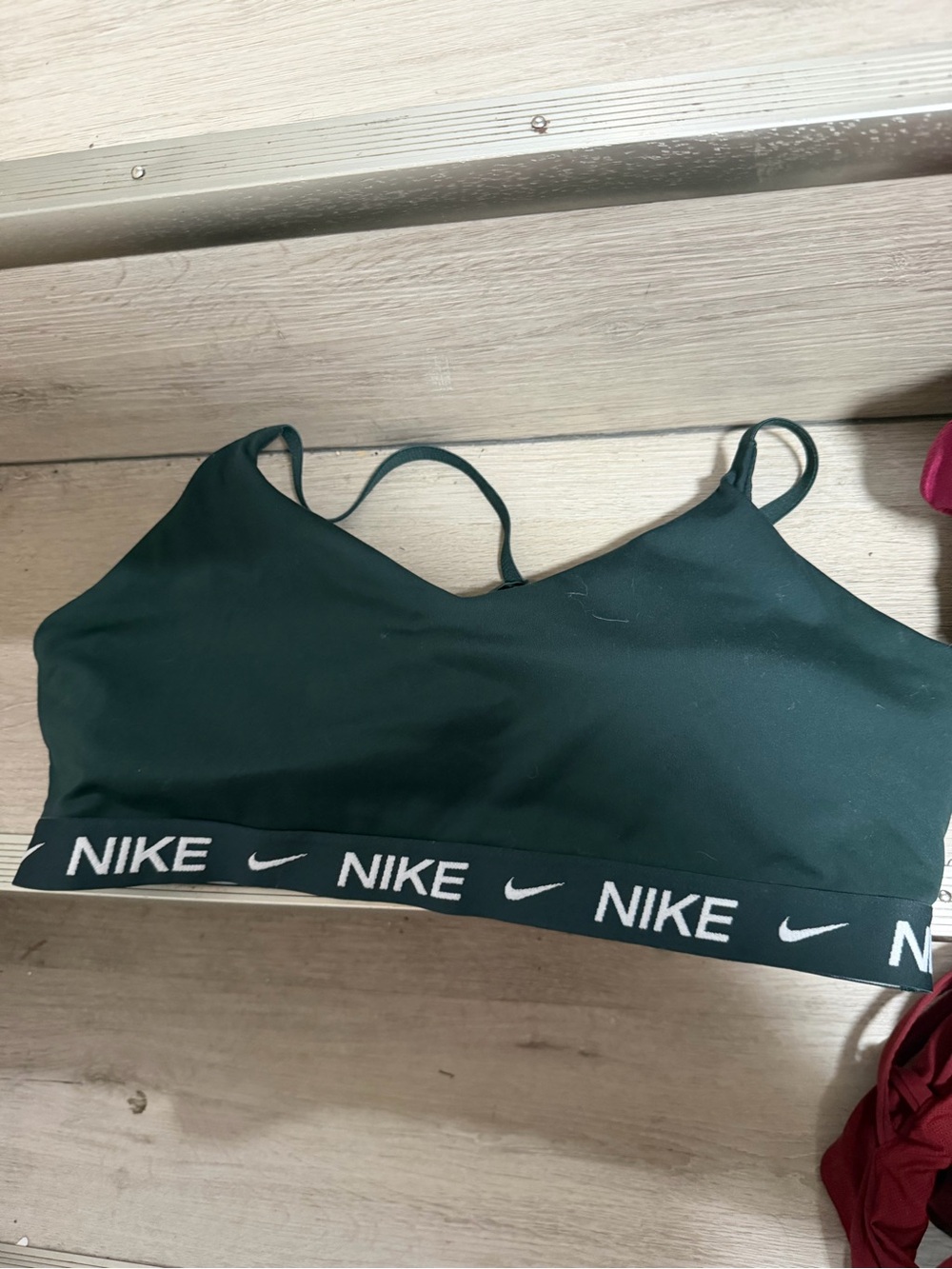 Nike Dark Green Logo Elastic Sports Bralette